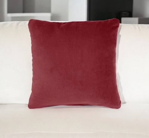 16" x 16" Rot Einfarbig Samt Dekokissen