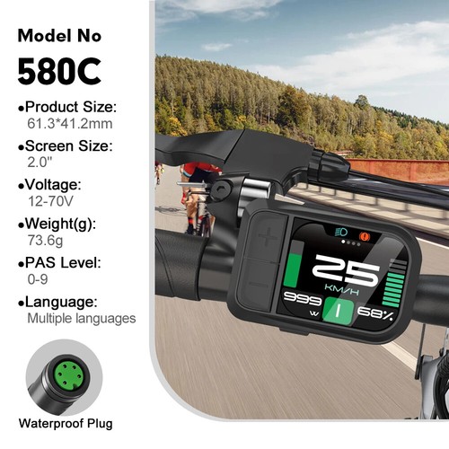 Electric Bike Display Multilingual Computer 9 PAS for Motor UART Protocol 5PIN - Afbeelding 7 van 41