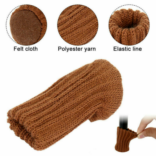 Stuhlbein Socken Tischbeinabdeckungen Gestrickte Möbel Fußbodenschutz Dehnbar - Bild 4 von 15
