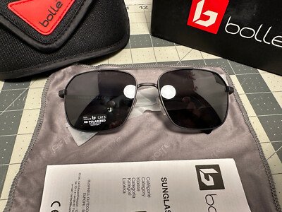 Bolle 12580 Navis Aviator Sunglasses, Matte Gunmetal, HD