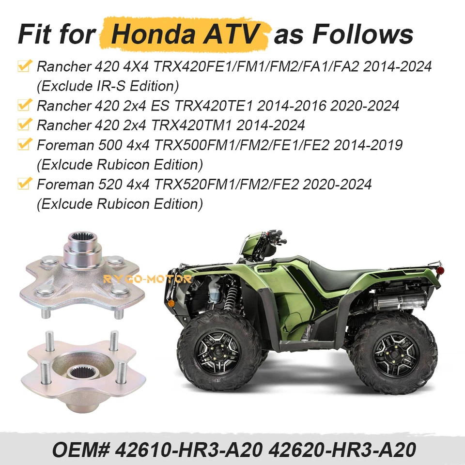Bujes rueda trasera izquierda derecha Honda Rancher 420 TRX420 2014-2024 42610-HR3-A20 Foto 4 de 4