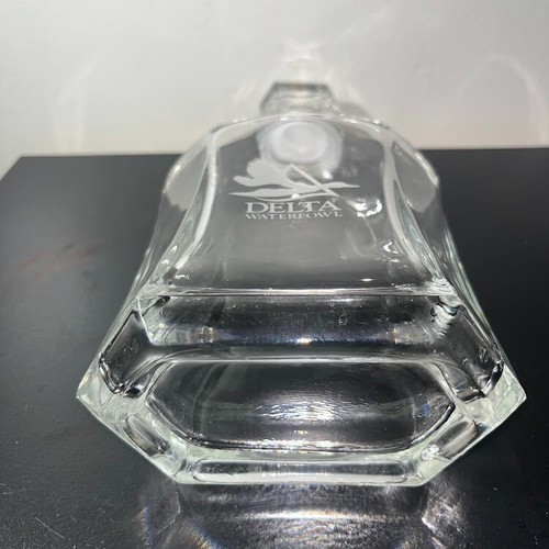 Vintage Glass Liquor Decanter Etched "Delta Waterfowl" Crystal Nautical - Picture 7 of 16