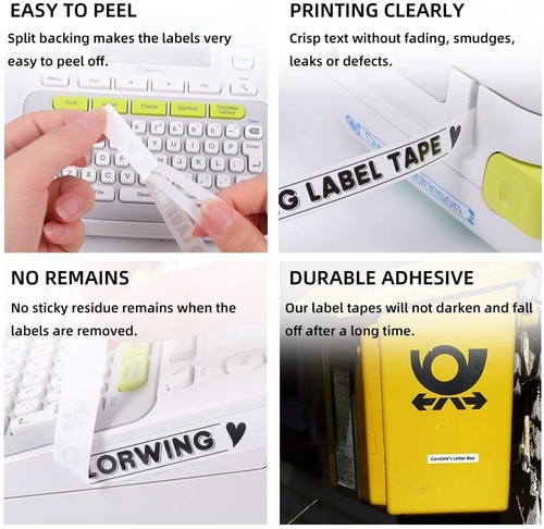 Cinta de etiquetas 50 piezas TZe-241 TZ-241 18 mm para Brother P-Touch PT-1890C D450 P700 D600 - Imagen 5 de 10