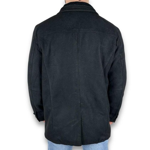 Vintage Chaps Peacoat Overcoat, Black, Large (CB231) - Picture 6 of 8