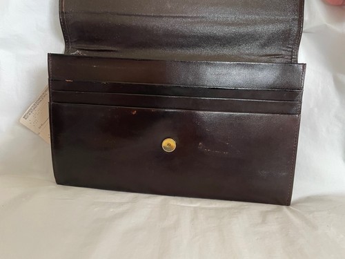 VTG Old Stock w/tags& defects  Saks Fifth Ave 1970's Brown Leather Clutch Bag - Picture 5 of 13