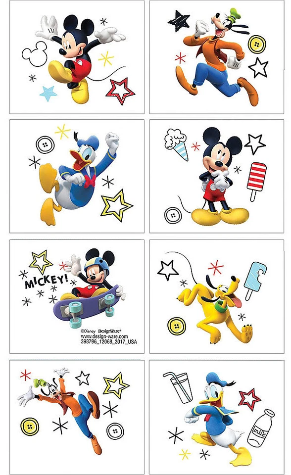Mickey Mouse Temporary TATTOOS Birthday Party Favor Stocking Stuffers One Sheet - Image 2 of 4