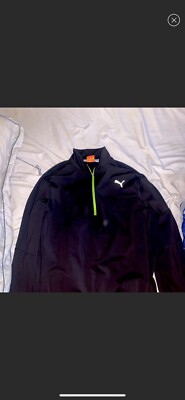 Puma Men s Active Track Jacket . Reflective Material. Black/ Silver Sz L Nwot