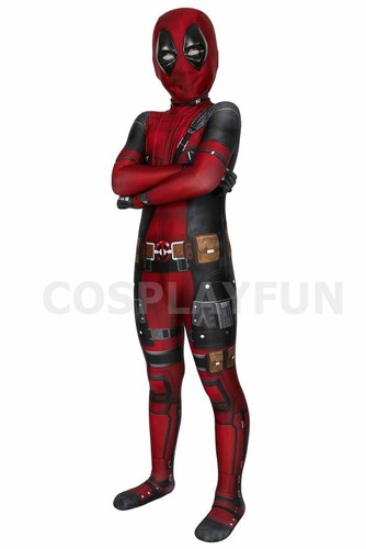 Deadpool Costume Cosplay Suit Kids Wade Wilson Handmade - Picture 3 of 12
