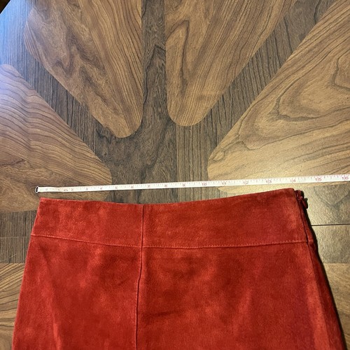 Vintage Express Suede Genuine Leather Skirt New Old Stock Tags Zip Skirt 3/4 - Picture 9 of 19