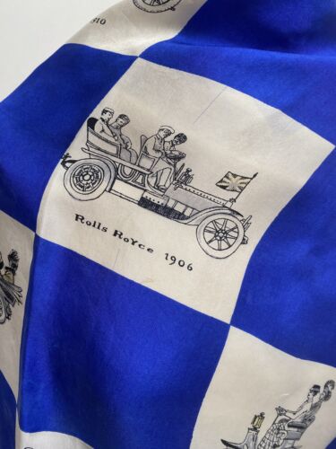 Rare "Vintage Rally by Jacqmar" 1950s Silk Square Scarf Hand Rolled Hem Motors - Picture 12 of 23