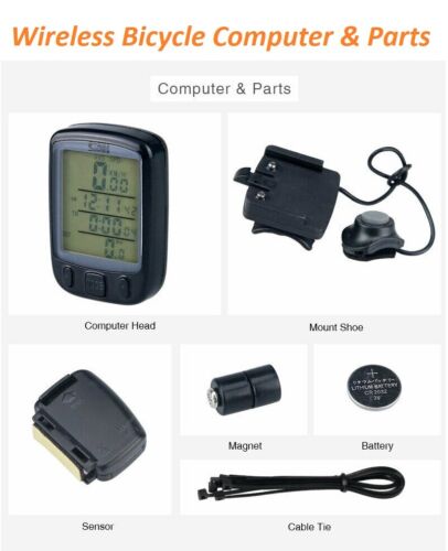 Wireless/Wired Bike Bicycle Computer LCD Speedometer Odometer Speedo Waterproof - Picture 15 of 15