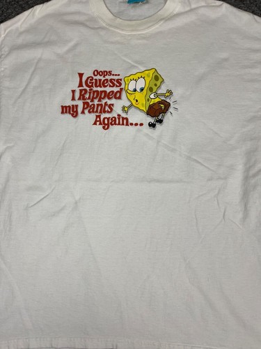 Vintage SpongeBob SquarePants T Shirt Mens XL I Guess I Ripped My Pants - Picture 5 of 10