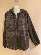NWT St John's Bay Grey Zipper Front Hoodie with Long Sleeve  Size XL