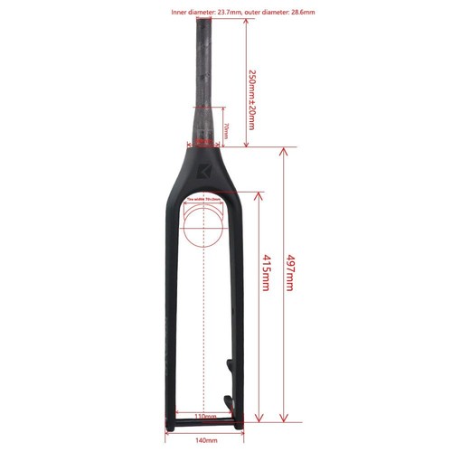 Boost MTB Carbon Fork 29“ 110*15mm Downhill Mountain Bike Rigid Fork Max Tire3.0 - Picture 10 of 20
