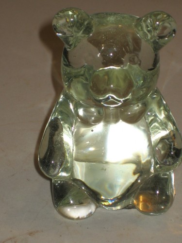  Figurine ours en peluche en cristal clair/poids en papier - Photo 1 sur 5