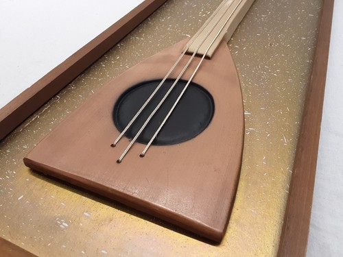 VTG Mid Century Modern MCM 1960s Mandolin Music Wood Mixed Media 3D Wall Art - Picture 20 of 20
