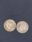 2- 1967 Kennedy Half Dollar Coin Liberty NO MINT MARK