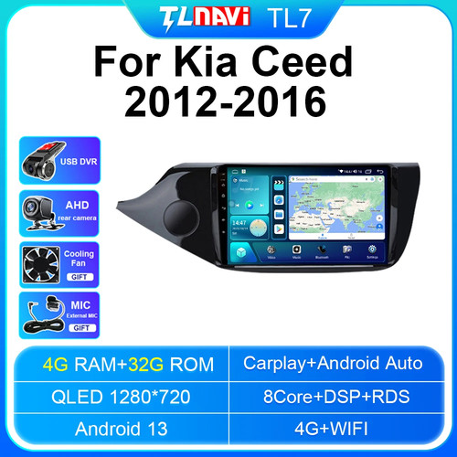 Lettore multimediale auto 8core 9" 2K per Kia Ceed 2012 2013 -2016 Android Auto - Foto 43 di 48