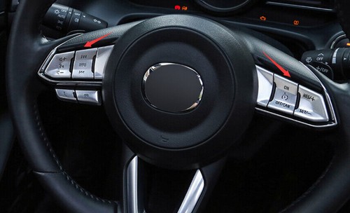 For Mazda CX-5 CX5 2017-2023 ABS Silver Steering Wheel Button Cover Sticker 8PCS - Picture 7 of 7