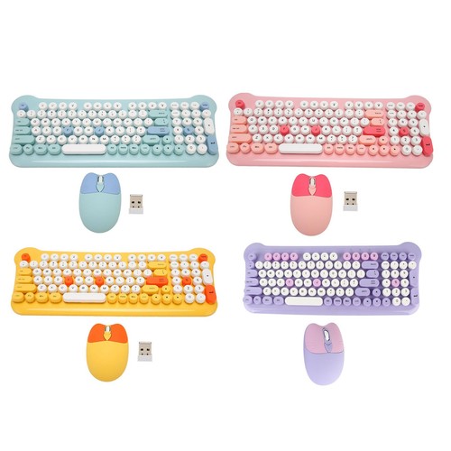 Wireless Keyboard And Mouse 2.4Ghz Connection Cute Keyboard Mouse Set For Wi Hot - Afbeelding 3 van 34