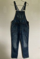 Gap Outlet Denim Overalls LARGE Women Slim Fit Boho Classic Dark Wash