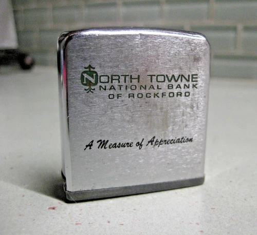 Vintage North Towne National Bank Rockford IL Tape Measure