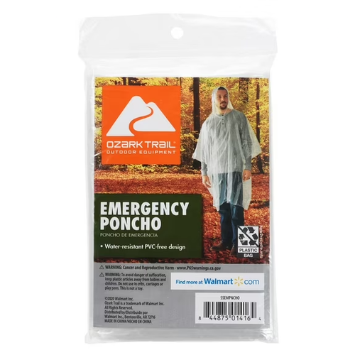 10 x Ozark Trail Notfall Poncho wasserabweisend PVC-frei transparent - Bild 7 von 11