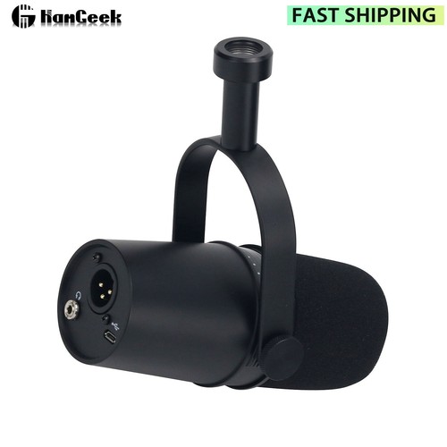 USB/XLR Podcast Microphone Dynamic Microphone Wired for Livestreaming Black - Picture 5 of 7