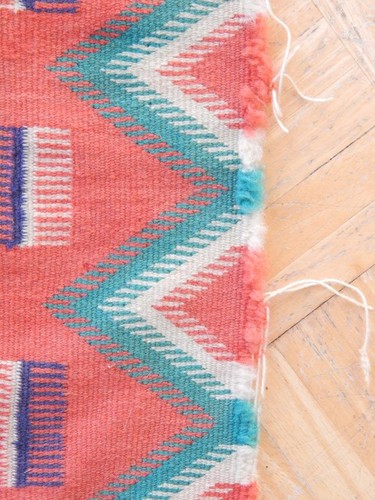ANTIQUE 6 COLOR GERMANTOWN NAVAJO INDIAN RUG - 16.5 X 24.5" - NO RESERVE ! - Picture 8 of 9