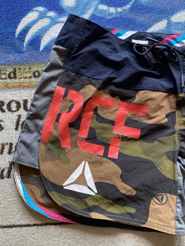 SAMPLE PAIR! NEW Reebok CrossFit RCF Shorts Men’s Sz 32” Camo Multi Color 5” - Picture 2 of 7