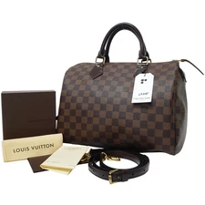 Auth Louis Vuitton Speedy 30 Damier Ebene + Strap N41531 Without Keys Lock LF305