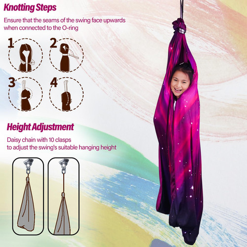 Sensory Swing for Kids & Adults Holds up to 300lbs Indoor & Outdoor Double La... - Picture 6 of 7