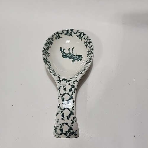 Tienshan Moose Country Spoon Rest Holder Sponged Green - Light Sponge Pattern - Picture 2 of 4