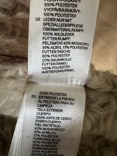 H&M L.O.G.G. Wildlederjacke Gr. 42 | Braun Cognac | Teddyfell | 70er Boho-Style - Bild 2 von 4