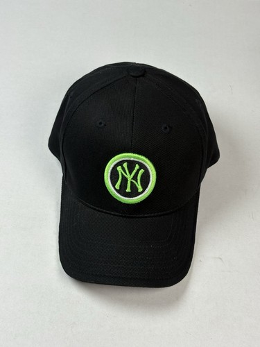 VTG New York Yankees Hat Black w/ Neon Logo American Needle Cap NY Rare MLB - Picture 2 of 15