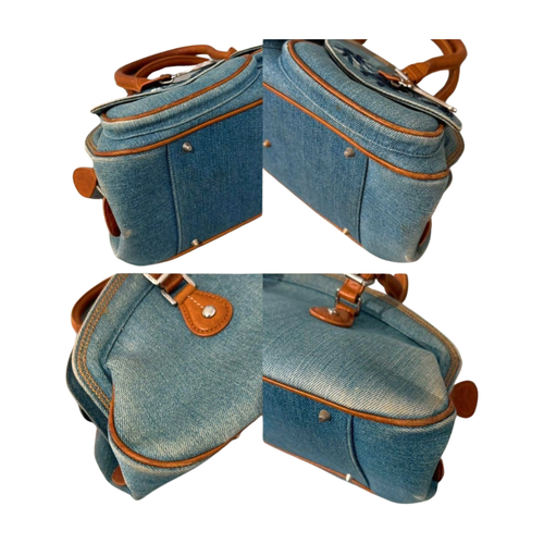 Vintage 2005 Christian Dior Denim Floral Saddle Handbag CD Logo Trotter Auth Bag - Picture 5 of 11
