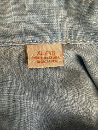 Tommy Bahama Relax Shirt 100% Linen Men’s XL Aqua Blue Pigment Dyed Button Up - Picture 3 of 11