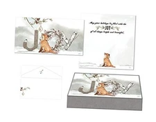 LPG PERFORMING ARTS BOXED CHRISTMAS CARDS JOY Fox Mini Long Glitter Christmas 