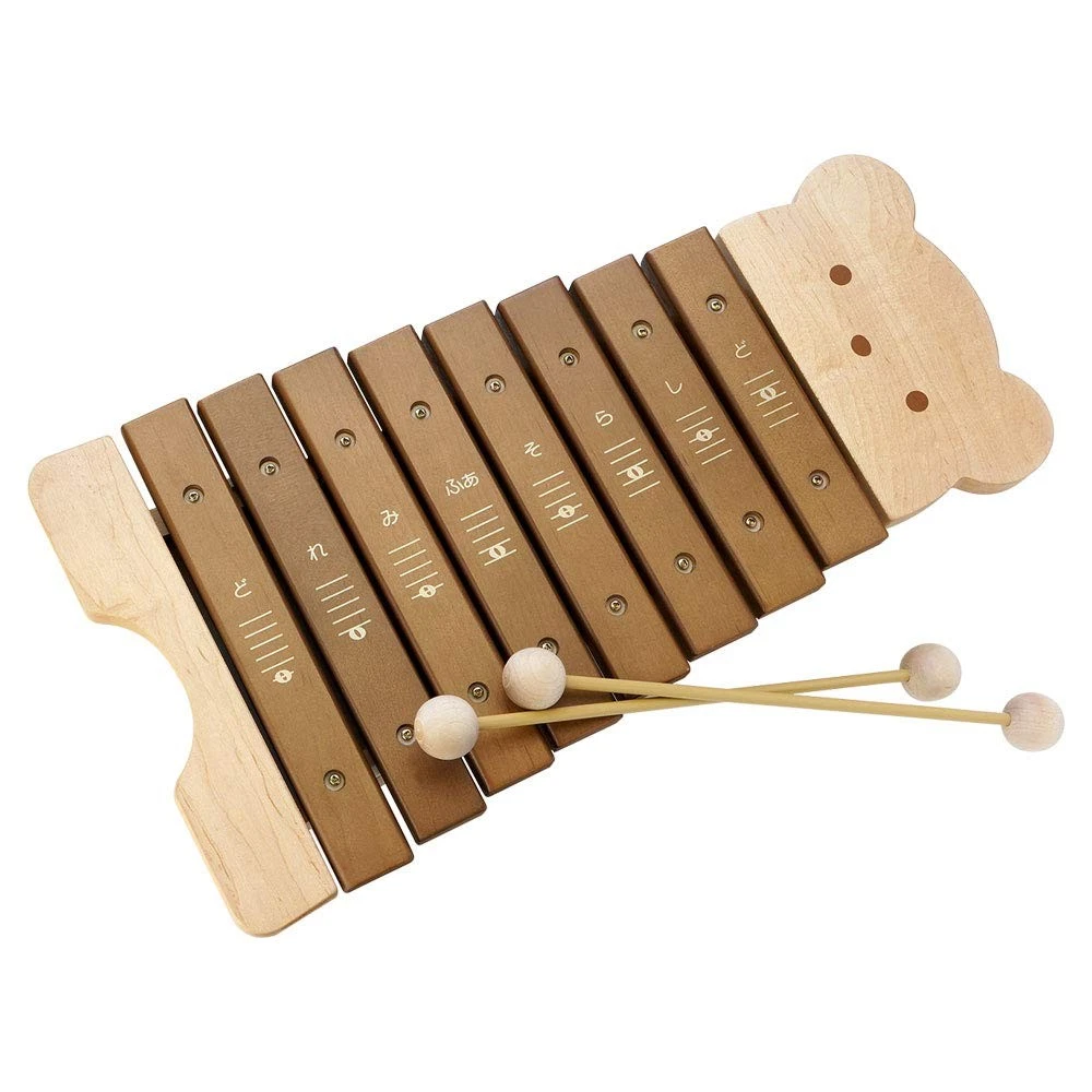 KAWAI Oso Xilófono De Madera Juguete Musical Para Niños Kuma No Mokkin Japan