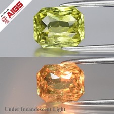  AIGS FULL CERTIFIED Unheated 1.67ct Octagonal Natural Color Change Sapphire