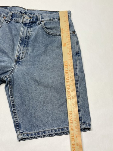 VTG Levis 505 Denim Blue Jean Shorts Jorts Mens 33 (32x9) Dad BBQ Y2K 2000 USA - Picture 12 of 15