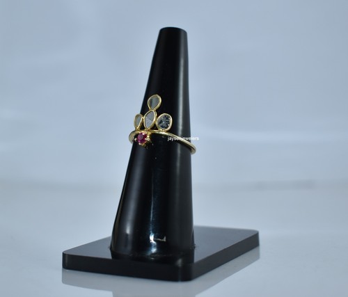 Ruby Polki Diamond Victorian Vintage Style Ring Jewelry Gift 925 Sterling Silver - Picture 12 of 16