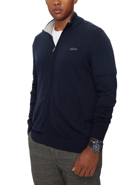 Пуловер Herren GUESS Darrell Strickjacke Reißverschluss Smartblue M Wahl = P