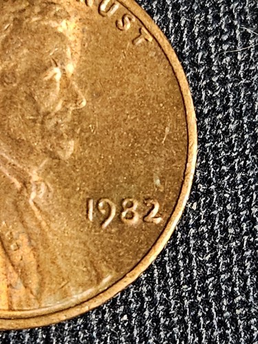 1982 Penny Errors No Mint Mark, Struck Off Center, DDO, 3.1 Grams, Small Date, - Picture 2 of 12