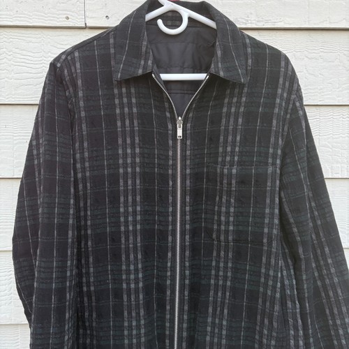 Theory Mens Reversible Wool Plaid Zip-Front Jacket Size Small - Picture 6 of 10
