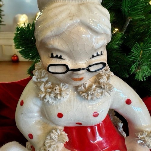 Vintage 50er Jahre Mr & Mrs Santa Clause Übertöpfe Spaghetti Borte - NAPCO SELTEN - Bild 6 von 12