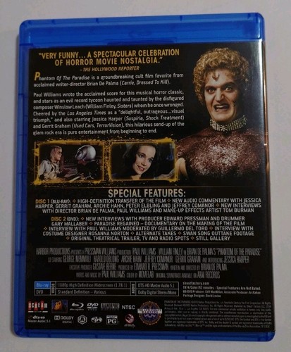 PHANTOM OF THE PARADISE Collector's Edition (Blu-ray & DVD 2014) Scream Factory - Picture 2 of 4