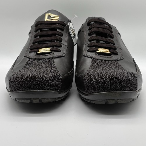 NEU David Eden Sport Herren Echtleder/Sting Ray Sneaker Schuhe Braun Größe 10 - Bild 1 von 11