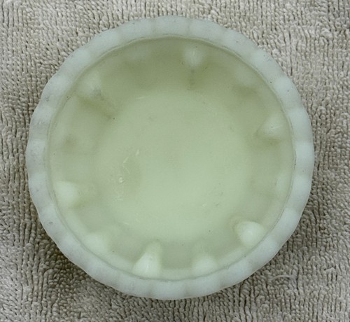 Fenton Church Winter Scene Uranium Custard Glass Fairy Lamp Hand Painted - Picture 7 of 8