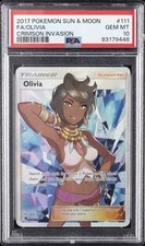 2017 POKEMON SUN & MOON CRIMSON INVASION #111 FULL ART/OLIVIA PSA 10